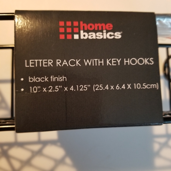 Black Latice Lettet Rack with Key Hooks - Picture 3 of 3